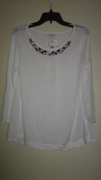 Blusa gelo manga 7/8 em linha e viscose, tam. P - Joseph A