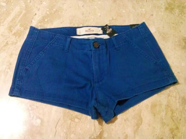 Shorts azul, tam. 1( PP ) - Hollister