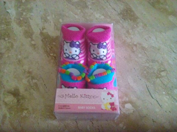 Kit 2 meias bebê, tam 0-12 meses - Hello Kitty