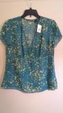 Blusa verde com transparência, tam. M(10) - Liz Claiborne