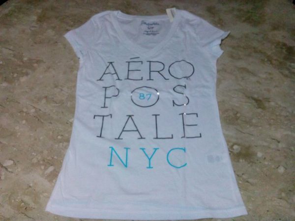 Baby Look branca, tam. PP  - Aéropostale