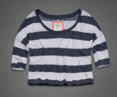 Blusinha azul e branca listrada, tam.G Abercrombie