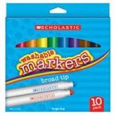 *Canetinhas coloridas laváveis, 10 cores - Scholastic