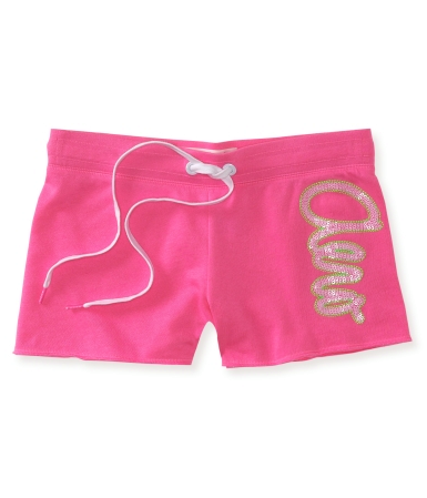 Shorts em moletom rosa, tam. M, Aéropostale