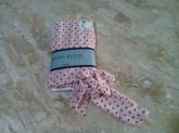 Meia calça leggings rosa com bolinha preta, tam. M - Anne Klein