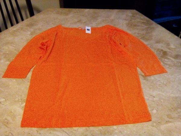 Blusa manga 3/4 laranja, tam. P Tall - GAP