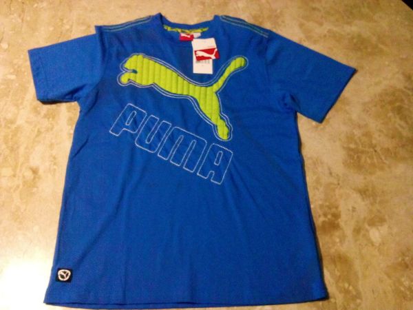 Camiseta azul, tam. G (10/12), - Puma