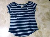 Baby look azul marinho listrada, tam. P - Hollister