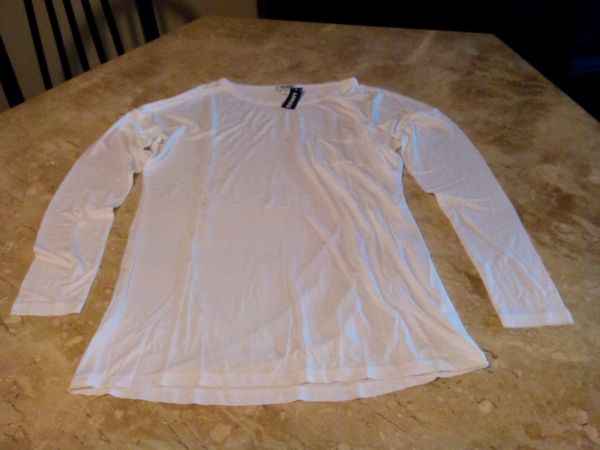 Blusa manga longa branca, tam P - Old Navy