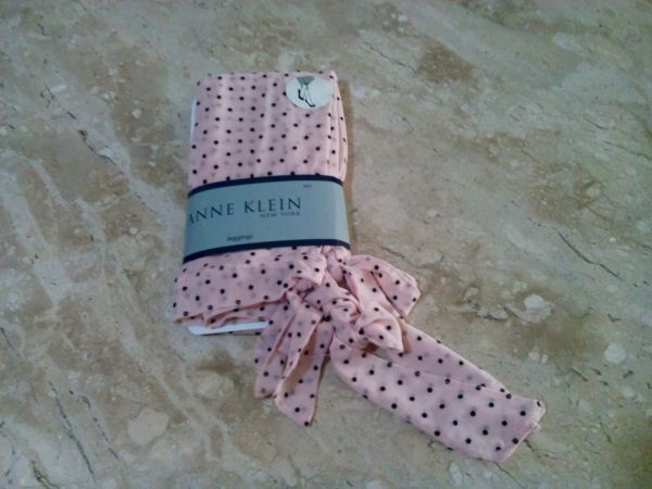 Meia calça leggings rosa com bolinha preta, tam. M - Anne Klein
