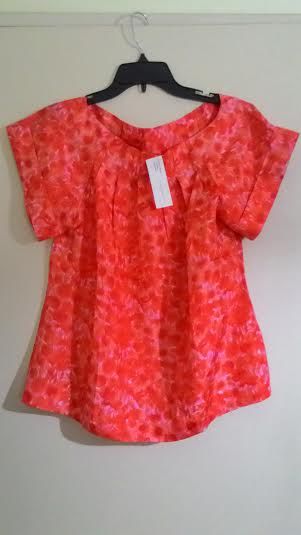 Blusa laranja estampada, tam. M - Banana Republic