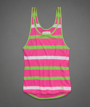 Regata rosa listrada, tam. G - Abercrombie & Fitch